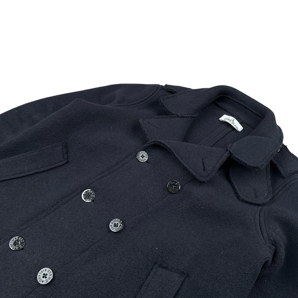 Stone Island 2013 Heavyweight Navy Wool Double Breasted Jacket