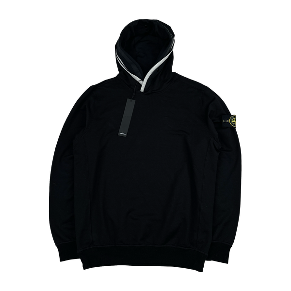 Stone Island 2022 Black Pullover Thick Cotton Hoodie - Medium