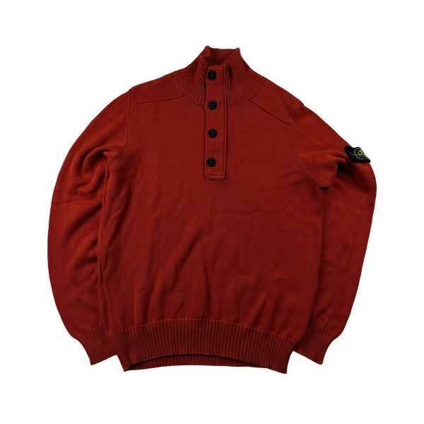 Stone Island Orange 2012 Cotton Knit Pullover - XL