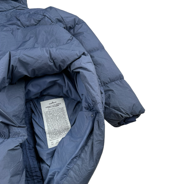 Stone Island 2022 Blue Garment Dyed Crinkle Reps R-NY Down TC Puffer - Small