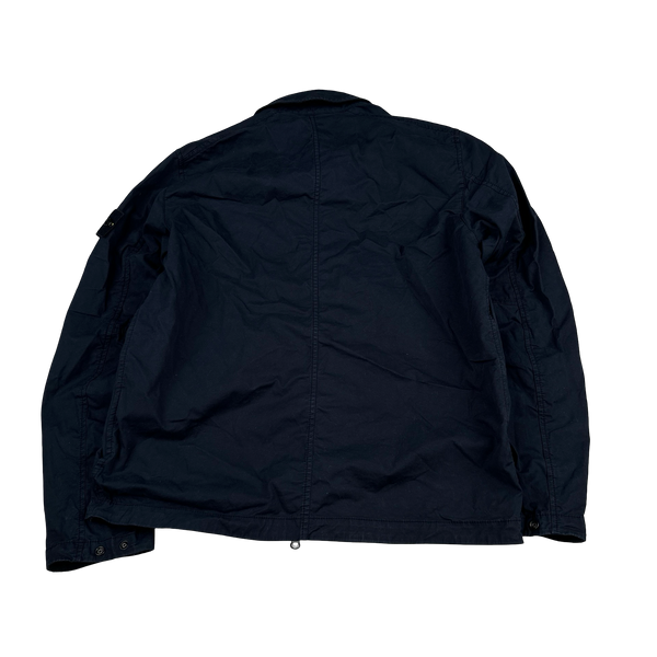 Stone Island 2023 Navy Cotton Zipped Overshirt - Medium
