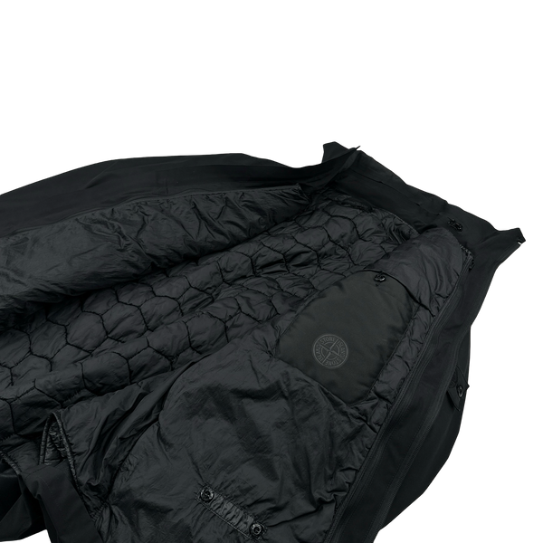Stone Island 2018 Black Down Filled Tank Shield Ghost Piece Jacket - XXL
