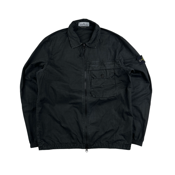 Stone Island 2020 Black Zipped Chest Pocket Overshirt - Medium