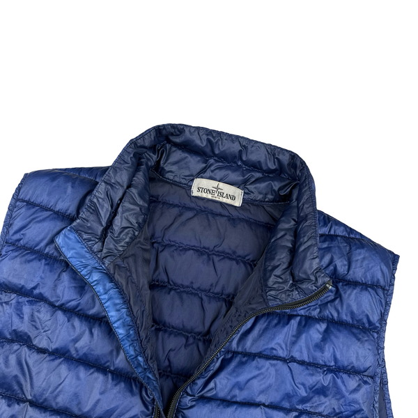 Stone Island 2012 Blue Garment Dyed Down Puffer Gilet - Medium