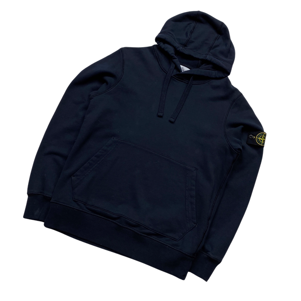Stone Island 2020 Navy Cotton Pullover Hoodie - Small