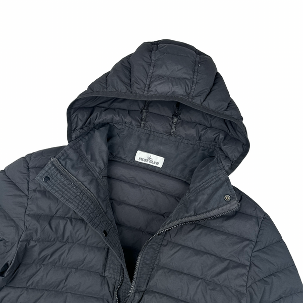 Stone Island 2019 Black Loom Woven Down Puffer Jacket - Large