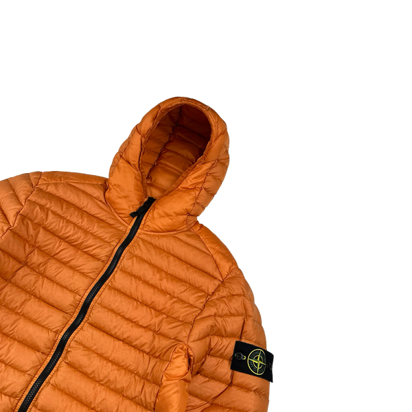 Stone Island 2023 Orange Loom Woven Down Puffer Jacket - Small