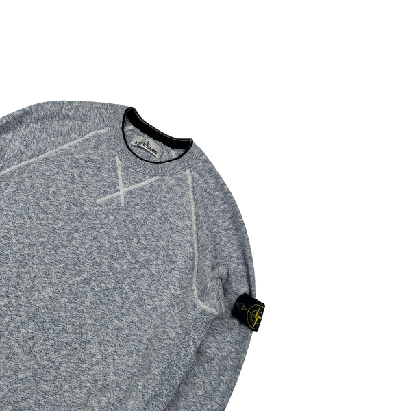 Stone Island 2015 Mottled Blue Marl Crewneck Cotton Knit - Large