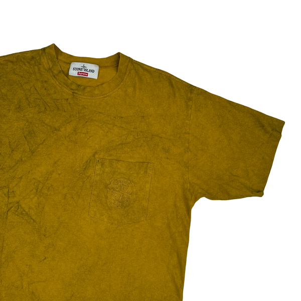 Stone Island x Supreme 2019 Yellow Dust Treatment T Shirt - Small