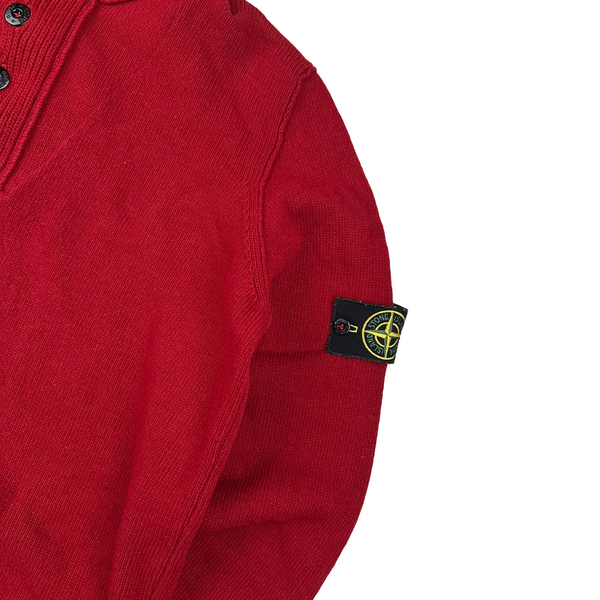 Stone Island Red Wool High Neck Jumper - XL