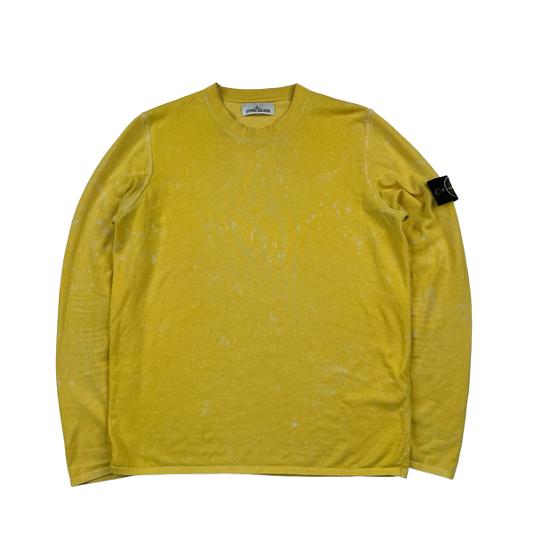 Stone Island 2022 Yellow Tie Dye OVD Camo Soft Knit - Medium