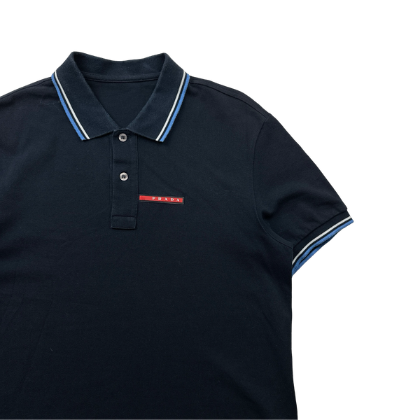 Prada Navy Cotton Polo - Medium