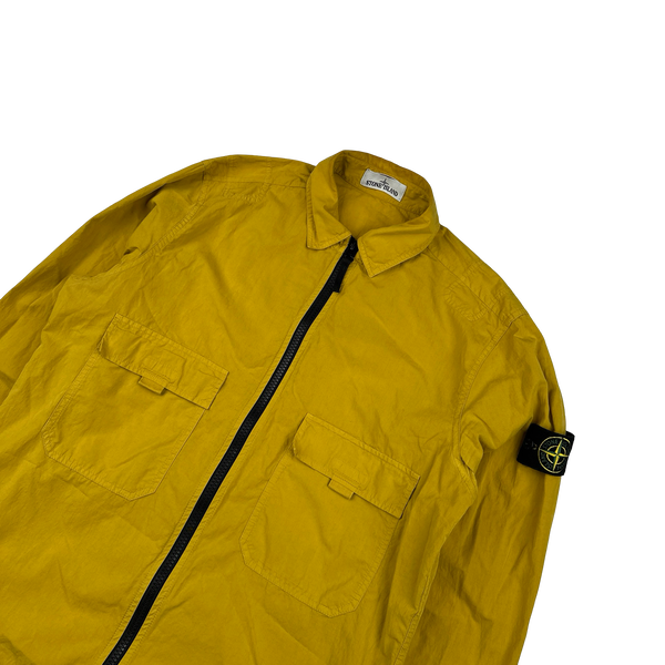 Stone Island 2018 Yellow Cotton Zipped Overshirt - Large