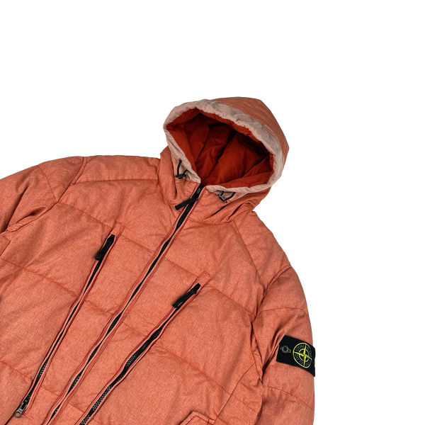 Stone Island 2014 Salmon Mix Fibre Watro Tela Down Puffer Jacket - XL
