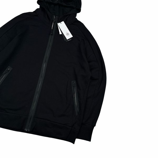 CP Company Black Cotton Goggle Hoodie - XXL