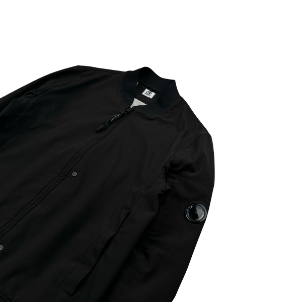 CP Company Black Soft Shell Bomber Jacket - Medium