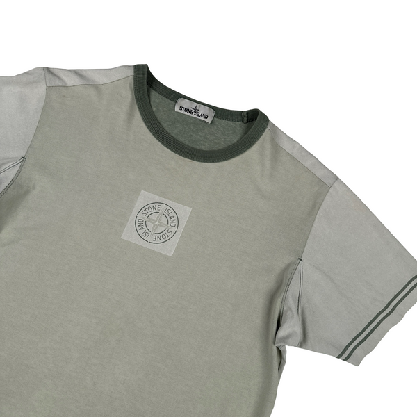 Stone Island 2019 Tela Plated Chalk Logo T Shirt - Medium
