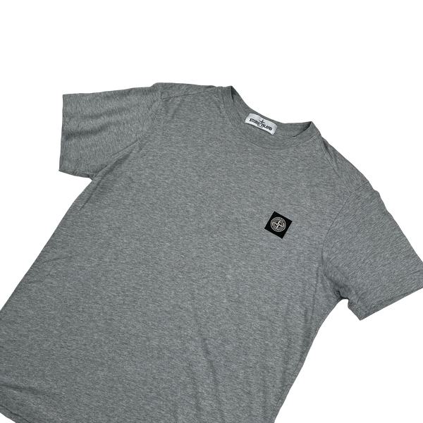 Stone Island 2013 Grey Cotton Spellout Patch T Shirt - Large