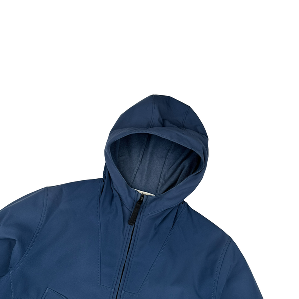 Stone Island Blue Fleece Lined Soft Shell Goggle Jacket - Large