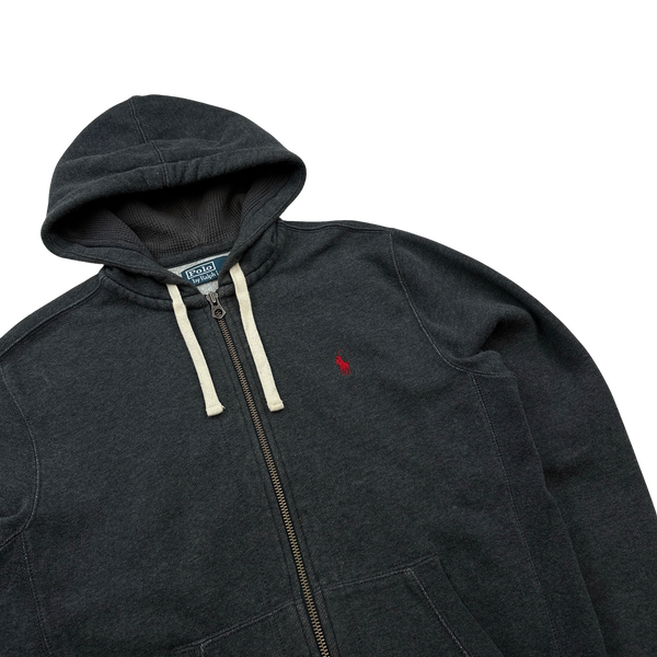 Ralph Lauren Charcoal Grey Zipped Hoodie Medium Mat s Island