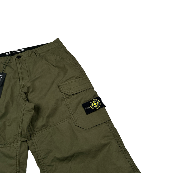 Stone Island 2023 Loose Fit Khaki Cargo Trousers - 34"
