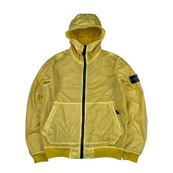 Stone Island 2018 Yellow Lamy Flock Hooded Jacket - Large