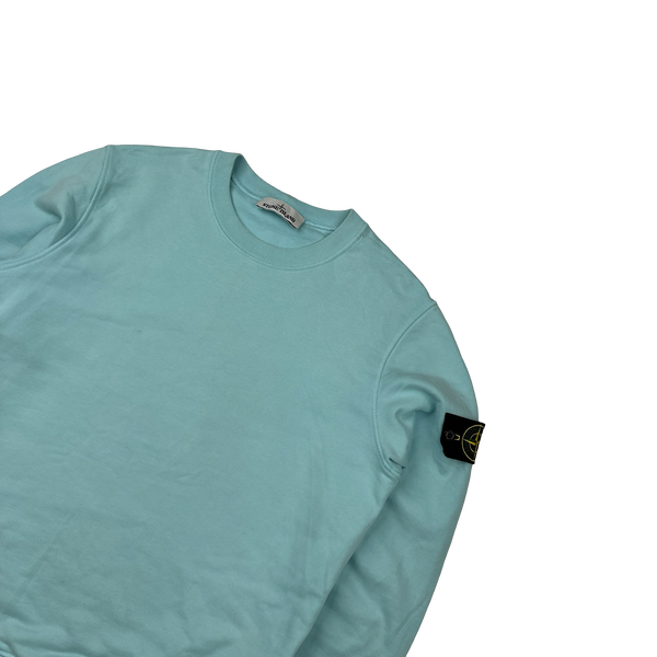 Stone Island 2021 Light Blue Cotton Crewneck - Small