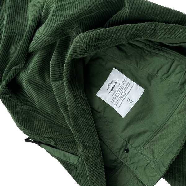 Stone Island 2023 Emerald Green Corduroy 400 Cotton Lined Jacket - Medium