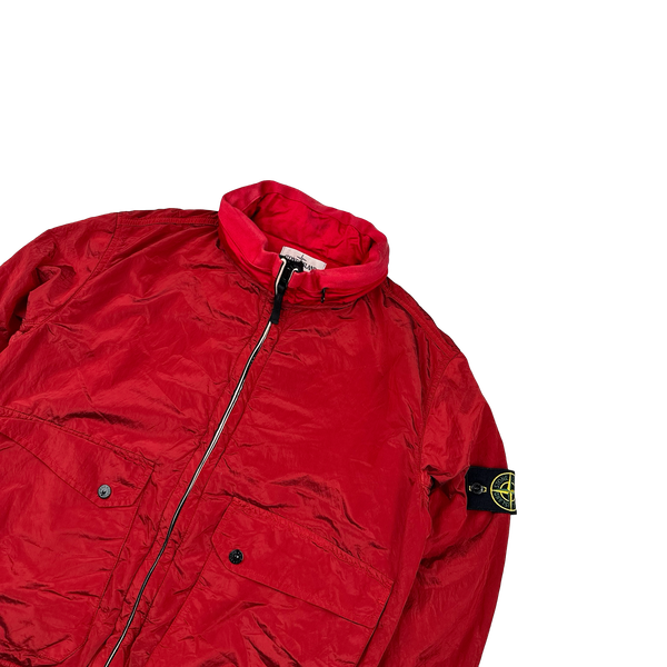 Stone Island 2012 Red Nylon Metal Mesh Lined Bomber Jacket - Medium