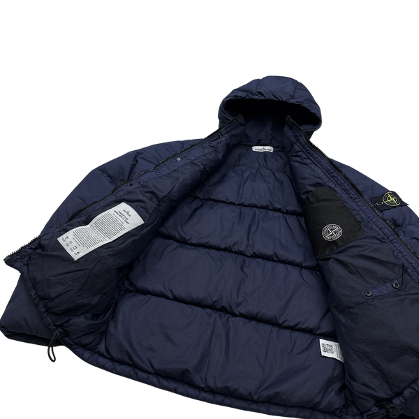 Stone Island Navy Crinkle R-NY Down Puffer Jacket - XL