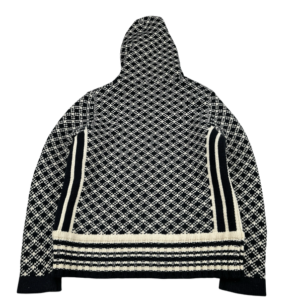 Stone Island 2005 Denims Wool Hooded Zipped Knit Jumper - Large