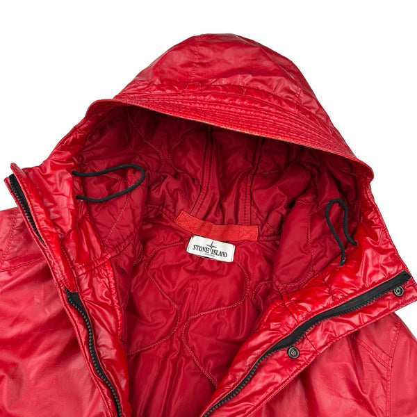 Stone Island 2012 Red 30th Anni Mussola Gommata Padded Jacket - Large