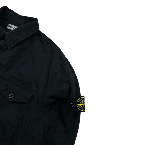 Stone Island 2002 Vintage Black Cotton Overshirt - Large