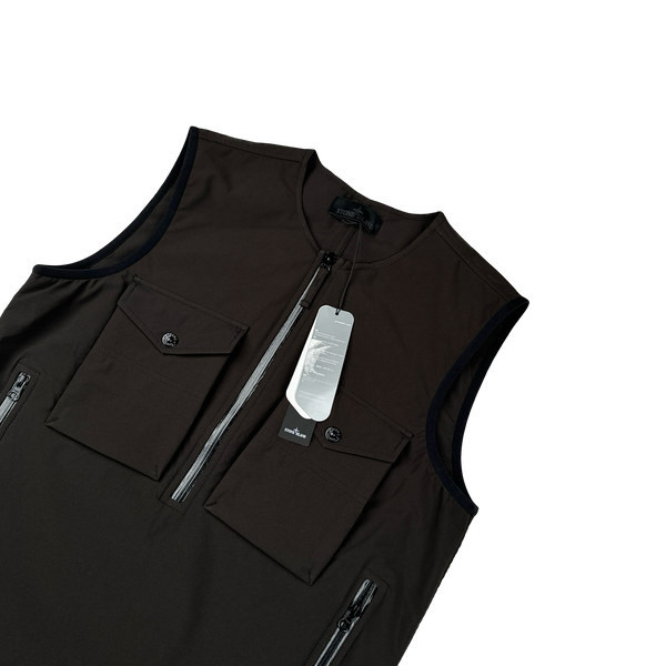 Stone Island 2020 Dark Green Ghost Piece Stretch 5L Gilet - Small