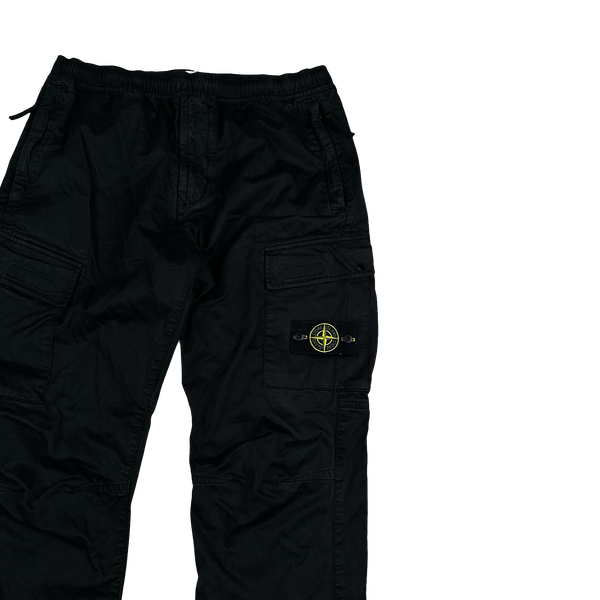 Stone Island 2021 Black RE T Cargo Trousers - 36"