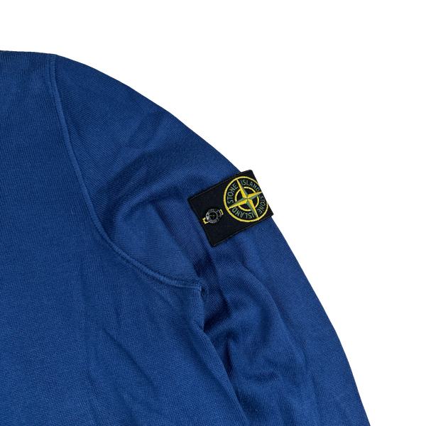 Stone Island 2011 Blue Cotton Crewneck Fine Knit Jumper - XL