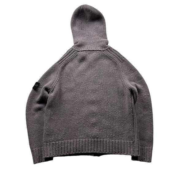 Stone Island 2001 Mauve Heavyweight Knitted Hoodie - Medium