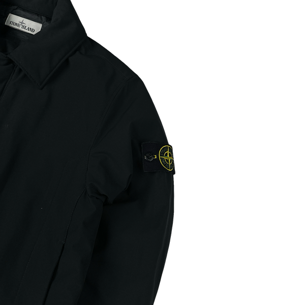 Stone Island 2021 Black Soft Shell R Primaloft Long Jacket - Small