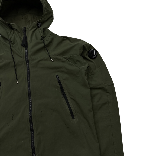 CP Company Khaki Green Hooded Pro Tek Jacket - Small