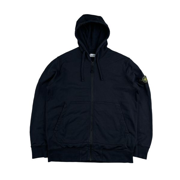 Stone Island 2020 Navy Cotton Zipped Hoodie - XXL