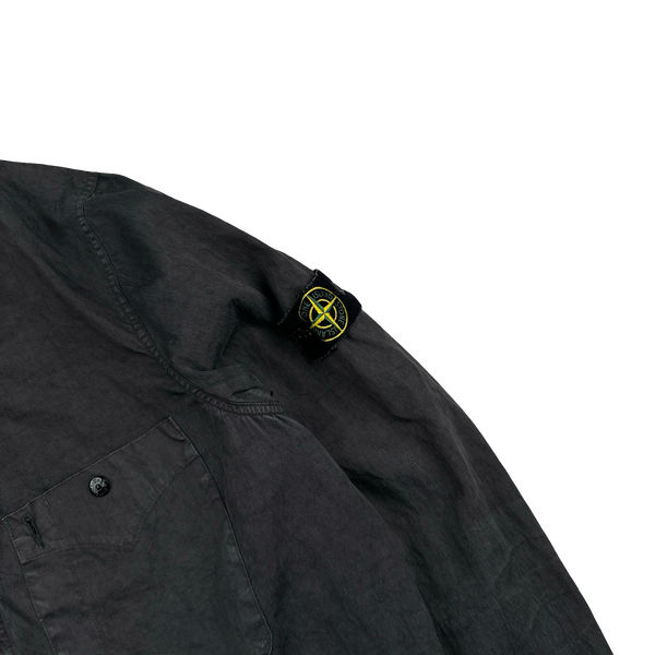 Stone Island 2005 Vintage Grey Lino Flax Overshirt Jacket - XXL