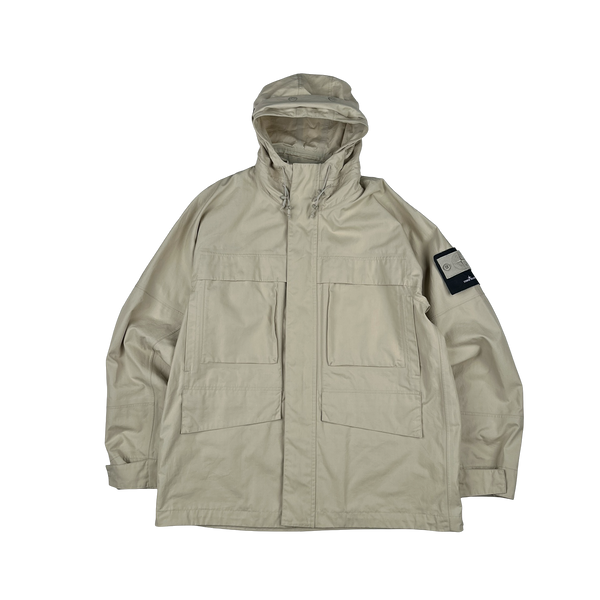Stone Island 2024 Beige O-Ventile Ghost Zipped Hooded Multi Pocket Jacket - XL