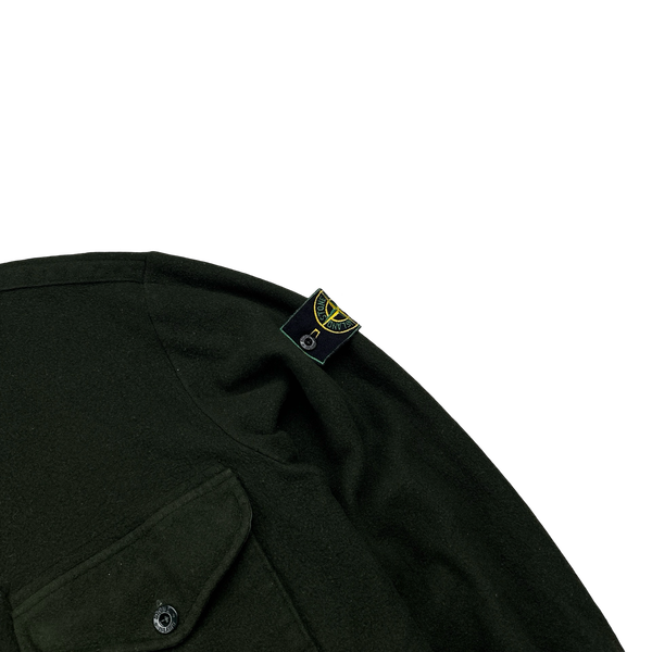 Stone Island 1997 Forest Green Vintage Wool Overshirt - Large