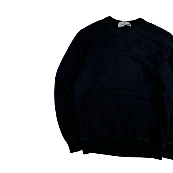 Stone Island 2019 Black Cotton Pullover Crewneck - Small