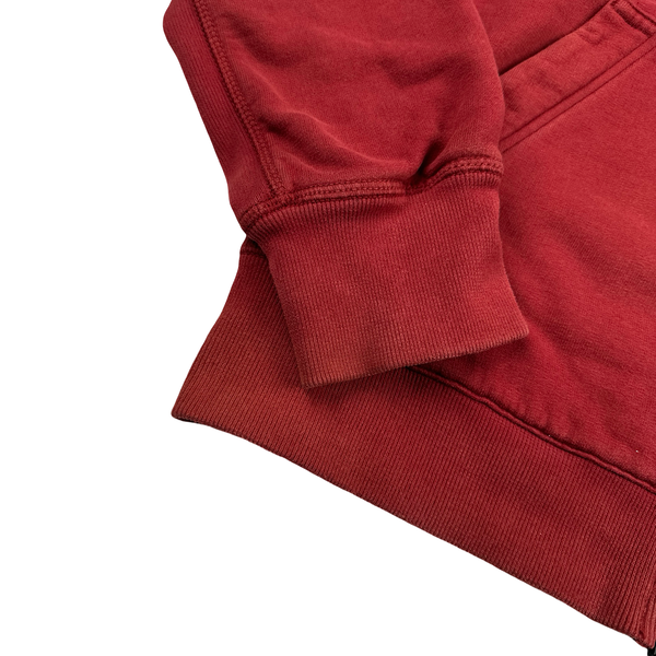 Stone Island 2015 Red Zipped Cotton Hoodie - Medium