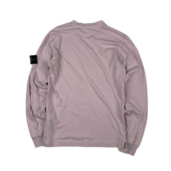 Stone Island 2017 Pink Longsleeve Cotton Top - Small