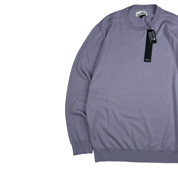 Stone Island 2023 Lavender Purple Crewneck Knit Jumper - XXL