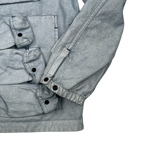 Stone Island 2019 Canvas Placcato Washed Blue Jacket - Medium