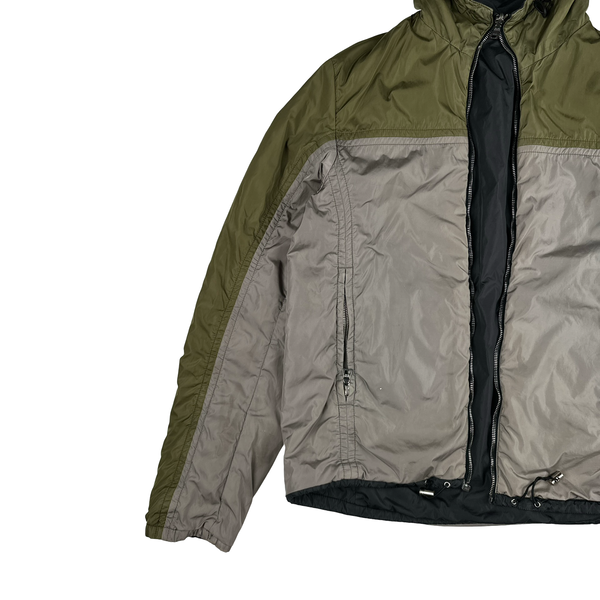 Prada Grey/Khaki Red Tab Reversible Nylon Windbreaker Jacket - Large