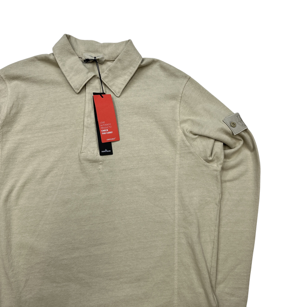 Stone Island 2023 Beige Ghost Long Sleeve Polo Jumper - XL